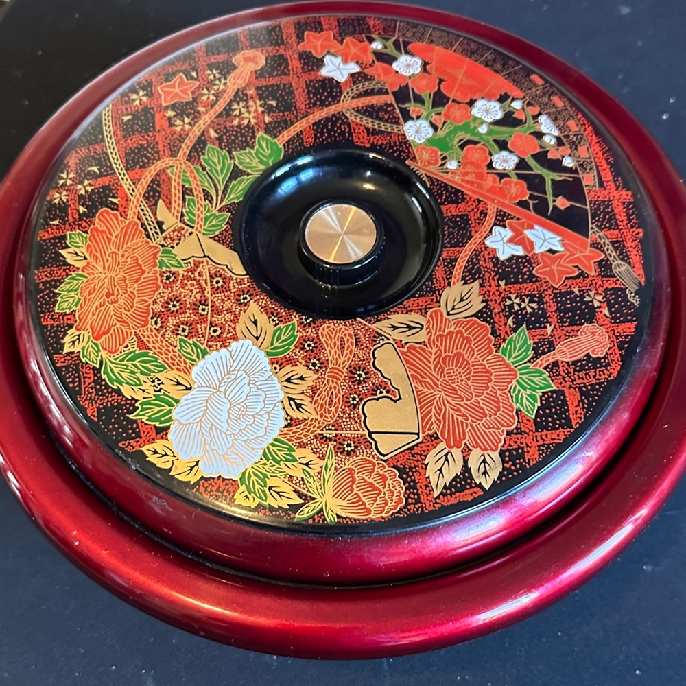 Japanese Design Lacquerware Vintage Lazy Susan - Picture 3 of 9